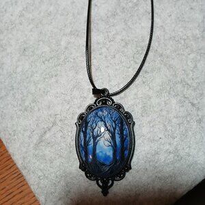 Cameo Tree of live Necklace on Cord